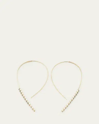 Lana 14K Yellow Gold Baguette Diamond Flat Hooked on Hoop Earrings | Thumbnail 4