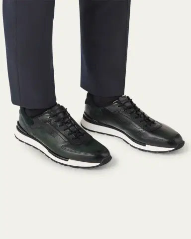 Berluti Men's Fast Track Leather Runner Sneakers | Thumbnail 3