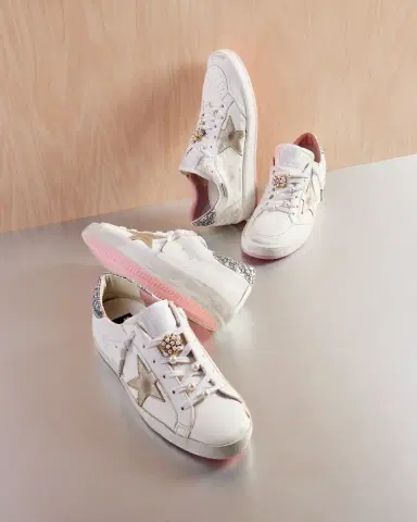 Golden Goose Super-Star Pearly Glitter Low-Top Sneakers | Thumbnail 4