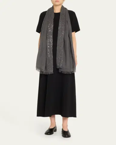 FALIERO SARTI New Dalia Sequined Wool-Blend Scarf | Thumbnail 2 FALIERO SARTI New Dalia Sequined Wool-Blend Scarf | Thumbnail 2