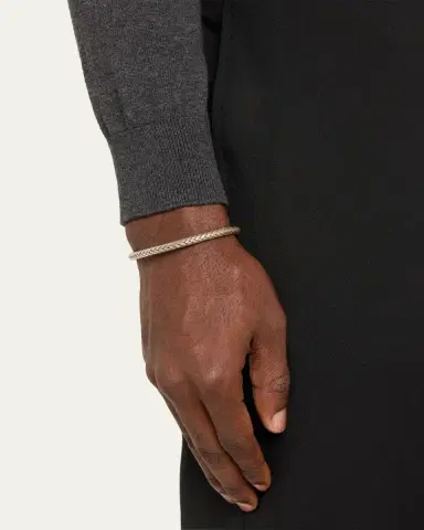 Jan Leslie Men's Braided Sterling Silver Cuff Bracelet | Thumbnail 2