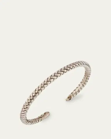 Jan Leslie Men's Braided Sterling Silver Cuff Bracelet | Thumbnail 3