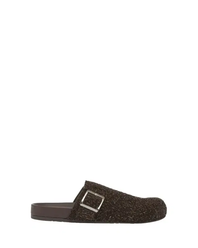 Men's Ease Buckle Brushed Suede Mules
