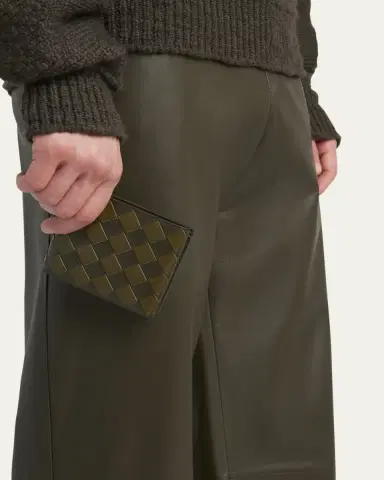 Bottega Veneta Men's Bicolor Intrecciato Bifold Wallet | Thumbnail 2
