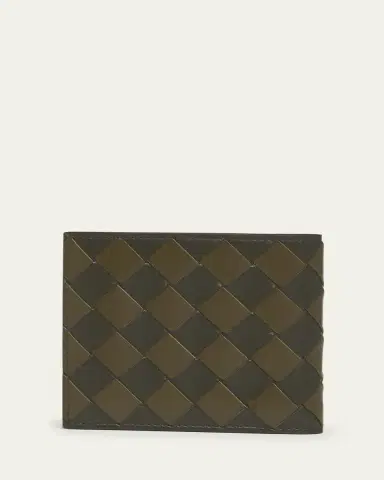 Bottega Veneta Men's Bicolor Intrecciato Bifold Wallet | Thumbnail 3