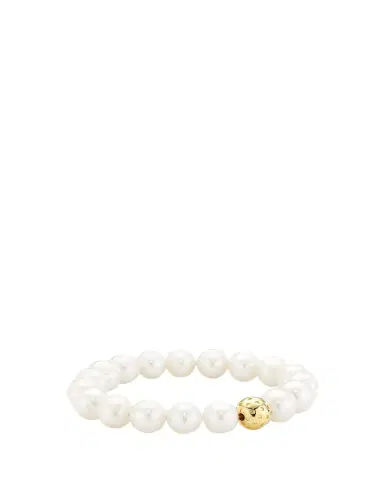 Paige Novick 9mm Freshwater Pearl Bracelet with Gold Vermeil Perforated Ball | Thumbnail 1