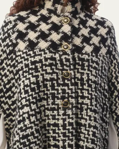Valentino Garavani Tweed Houndstooth Wool Cape | Thumbnail 8