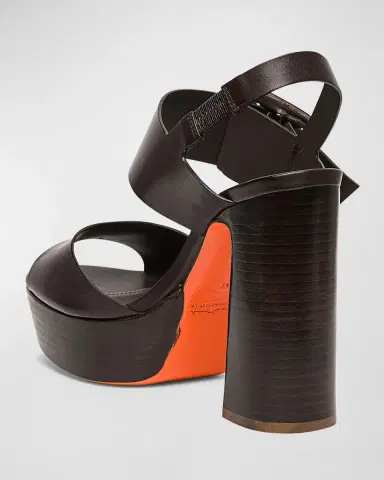Santoni Bruxel Leather Buckle Platform Sandals | Thumbnail 2 Santoni Bruxel Leather Buckle Platform Sandals | Thumbnail 2