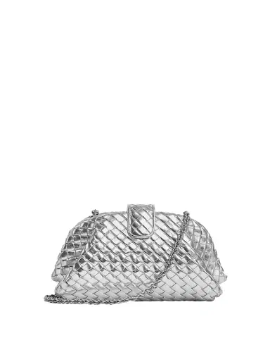 Bottega Veneta Mini Lauren 1980 Metallic Leather Clutch Bag | Thumbnail 1