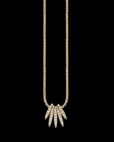 Sydney Evan 14K Yellow Gold Needle Drop Diamond Necklace | Thumbnail 2