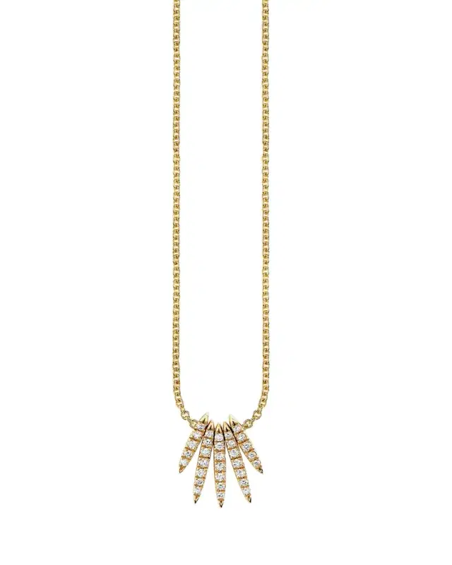 Sydney Evan 14K Yellow Gold Needle Drop Diamond Necklace
