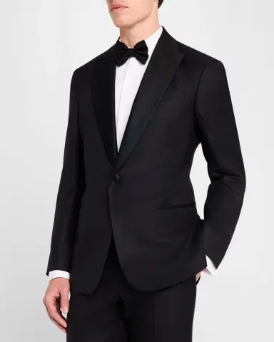 Giorgio Armani Men 's Wool-Silk Solid Tuxedo | Thumbnail 4 Giorgio Armani Men 's Wool-Silk Solid Tuxedo | Thumbnail 4