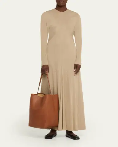 The Row Park North-South Tote Bag in Leather | Thumbnail 9