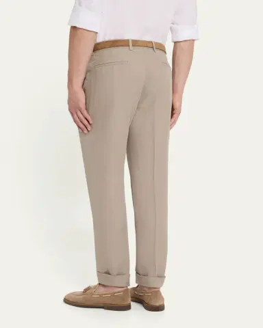 Brunello Cucinelli Men's Leisure-Fit Pleated Pants | Thumbnail 3 Brunello Cucinelli Men's Leisure-Fit Pleated Pants | Thumbnail 3