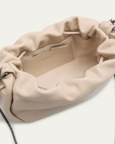 Brunello Cucinelli Small Drawstring Lambskin Crossbody Bag | Thumbnail 3 Brunello Cucinelli Small Drawstring Lambskin Crossbody Bag | Thumbnail 3