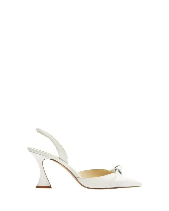 Clarita Bell Leather Bow Slingback Pumps