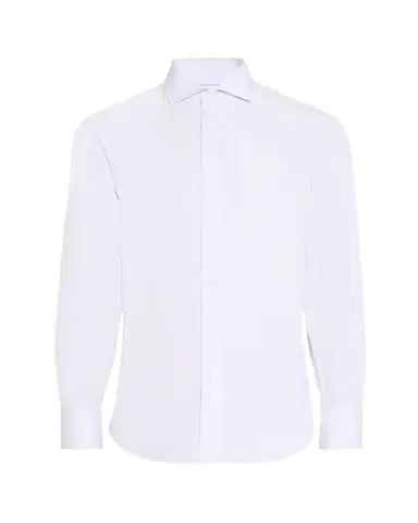 Brunello Cucinelli Men's Cotton Canvas Dress Shirt | Thumbnail 1 Brunello Cucinelli Men's Cotton Canvas Dress Shirt | Thumbnail 1