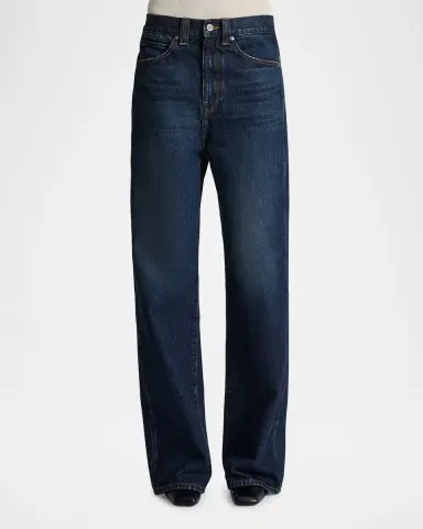 Khaite Bonnie Straight-Leg Dark Wash Jeans | Thumbnail 3