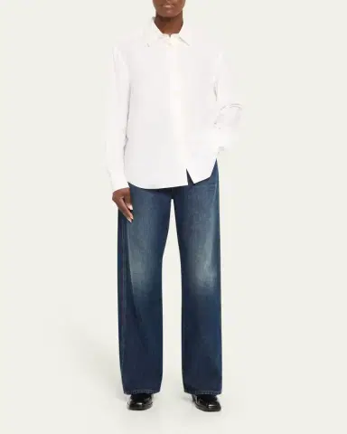 Khaite Bonnie Straight-Leg Dark Wash Jeans | Thumbnail 7
