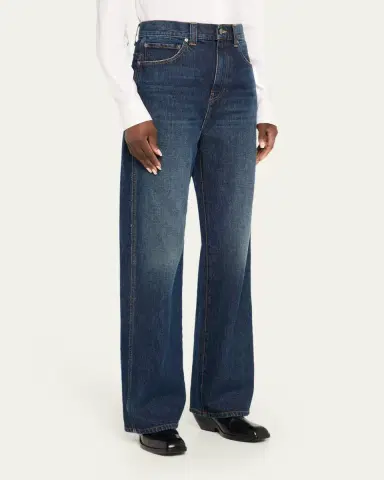 Khaite Bonnie Straight-Leg Dark Wash Jeans | Thumbnail 9