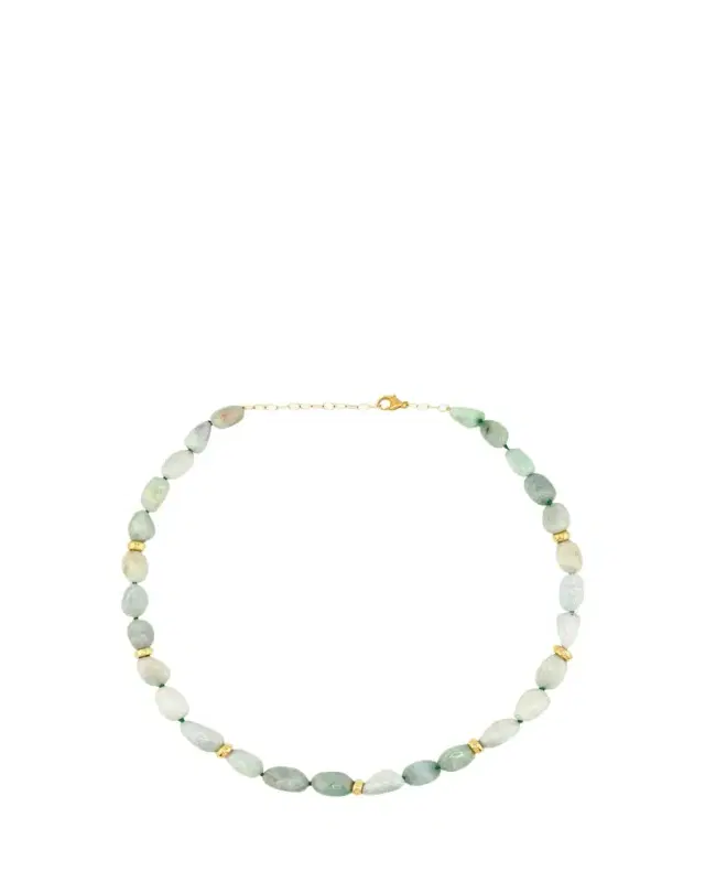 JIA JIA Jade Nugget Gold Bead Necklace
