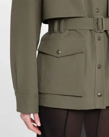 Saint Laurent Belted Long-Sleeve Button-Down Jacket | Thumbnail 5 Saint Laurent Belted Long-Sleeve Button-Down Jacket | Thumbnail 5