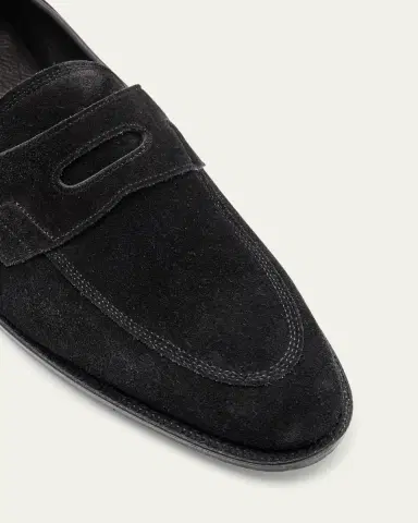 John Lobb Men's James Suede Penny Loafers | Thumbnail 2