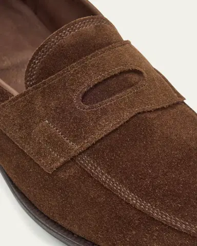 John Lobb Men's James Suede Penny Loafers | Thumbnail 6