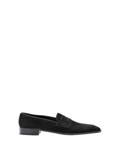 John Lobb Men's James Suede Penny Loafers | Thumbnail 1