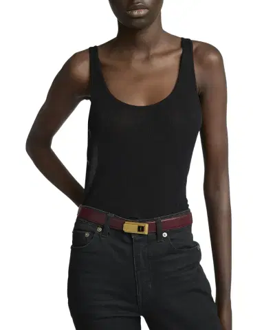 Saint Laurent YSL Skinny Leather Belt | Thumbnail 1
