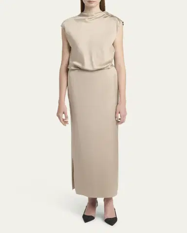 Giorgio Armani Long Cowl-Neck Double Satin Dress | Thumbnail 2 Giorgio Armani Long Cowl-Neck Double Satin Dress | Thumbnail 2