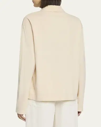 THE ROW Roddie Long Sleeve Polo Top | Thumbnail 3