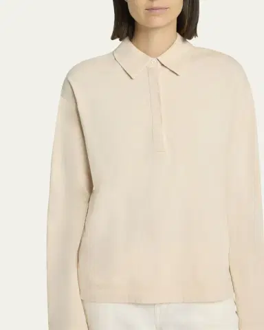 THE ROW Roddie Long Sleeve Polo Top | Thumbnail 5