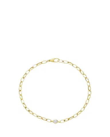 Jennifer Meyer 18K Yellow Gold Small Edith Single Diamond Bezel Bracelet | Thumbnail 1 Jennifer Meyer 18K Yellow Gold Small Edith Single Diamond Bezel Bracelet | Thumbnail 1