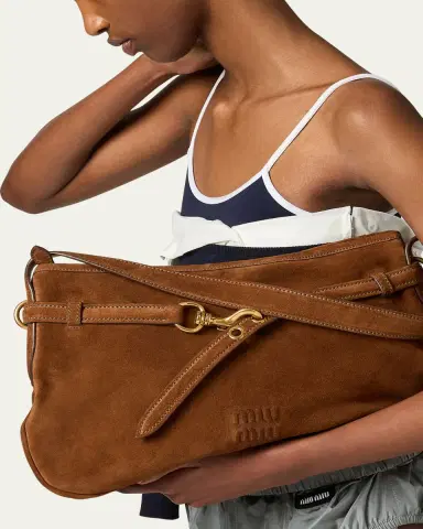 Miu Miu Aventure Large Suede Shoulder Bag | Thumbnail 2 Miu Miu Aventure Large Suede Shoulder Bag | Thumbnail 2