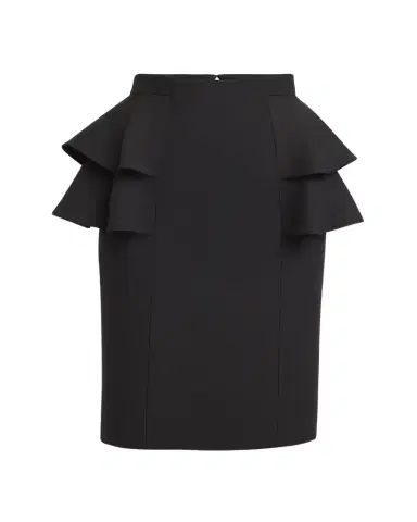 Valentino Garavani Tiered Peplum Midi Wool Skirt | Thumbnail 1