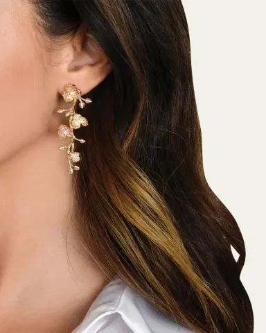 Anabel Aram Jewelry Orchid Pave Dangle Earrings | Thumbnail 2