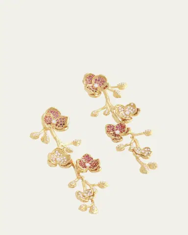 Anabel Aram Jewelry Orchid Pave Dangle Earrings | Thumbnail 3