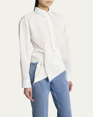 Givenchy Bow Button Down Wrap Blouse | Thumbnail 5