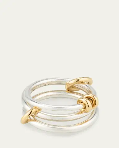 Spinelli Kilcollin Raneth SG Three Link Ring in Sterling Silver with 18K Yellow Gold Accents | Thumbnail 3 Spinelli Kilcollin Raneth SG Three Link Ring in Sterling Silver with 18K Yellow Gold Accents | Thumbnail 3