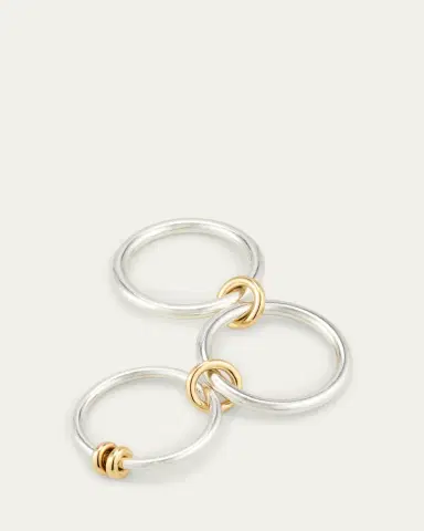 Spinelli Kilcollin Raneth SG Three Link Ring in Sterling Silver with 18K Yellow Gold Accents | Thumbnail 4 Spinelli Kilcollin Raneth SG Three Link Ring in Sterling Silver with 18K Yellow Gold Accents | Thumbnail 4