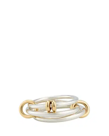 Spinelli Kilcollin Raneth SG Three Link Ring in Sterling Silver with 18K Yellow Gold Accents | Thumbnail 1 Spinelli Kilcollin Raneth SG Three Link Ring in Sterling Silver with 18K Yellow Gold Accents | Thumbnail 1