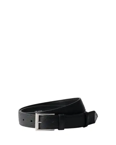 Prada Men's Adjustable Logo Leather Belt | Thumbnail 1