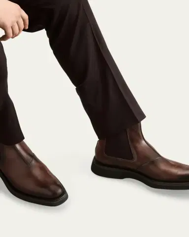 Berluti Men's Alessio Leather Lug-Sole Chelsea Boots | Thumbnail 3 Berluti Men's Alessio Leather Lug-Sole Chelsea Boots | Thumbnail 3