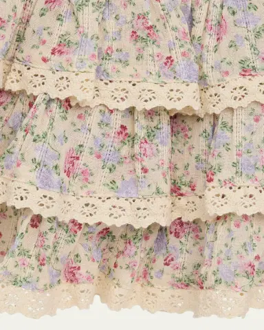 KatieJ NYC Girl's Melody Lace Ruffle Skirt, Size S- | Thumbnail 3