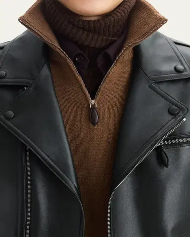 Berluti Men's Un Jour Patina Leather Moto Jacket | Thumbnail 4