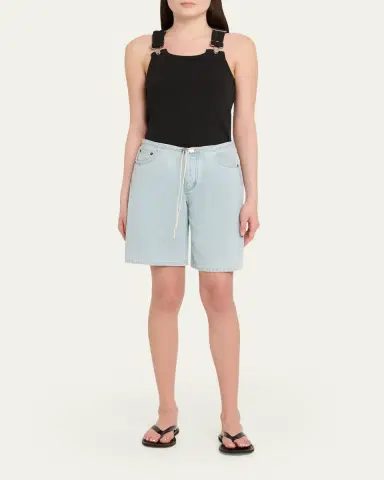 STILL HERE Cool Drawstring Denim Shorts | Thumbnail 2