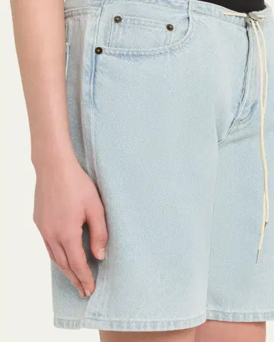 STILL HERE Cool Drawstring Denim Shorts | Thumbnail 5