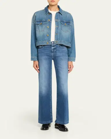 L'Agence Vianney High-Low Cropped Denim Jacket | Thumbnail 2 L'Agence Vianney High-Low Cropped Denim Jacket | Thumbnail 2