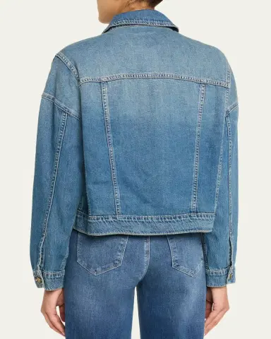 L'Agence Vianney High-Low Cropped Denim Jacket | Thumbnail 3 L'Agence Vianney High-Low Cropped Denim Jacket | Thumbnail 3